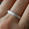 3 mm schmaler Ring mit geknitterter Struktur aus recyceltem 925er Sterlingsilber für Damen und Herren
