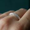 3 mm schmaler Ring mit geknitterter Struktur aus recyceltem 925er Sterlingsilber für Damen und Herren