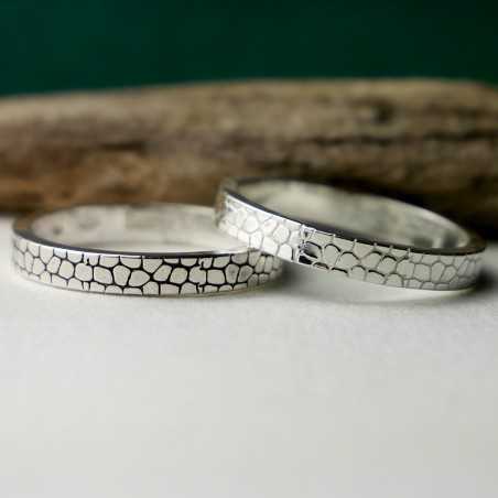 Bague 3 mm Ecailles en argent 925 recyclé pour femme et pour homme