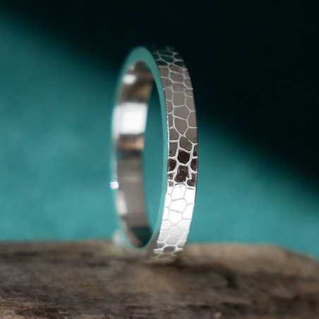 Bague 3 mm Ecailles en argent 925 recyclé pour femme et pour homme