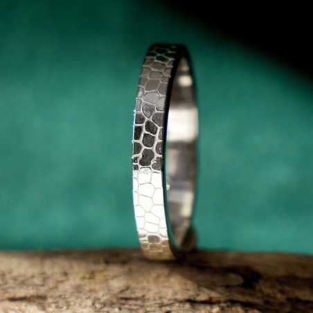 Bague 3 mm Ecailles en argent 925 recyclé pour femme et pour homme