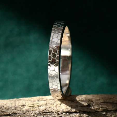 Bague 3 mm Ecailles en argent 925 recyclé pour femme et pour homme