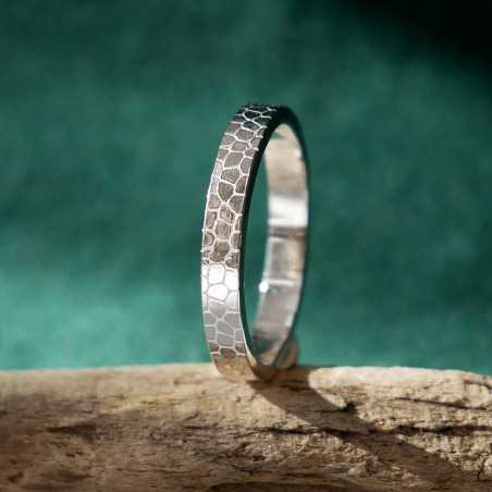 Bague 3 mm Ecailles en argent 925 recyclé pour femme et pour homme