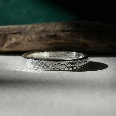 Bague 3 mm Ecailles en argent 925 recyclé pour femme et pour homme