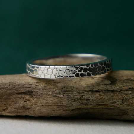 Bague 3 mm Ecailles en argent 925 recyclé pour femme et pour homme