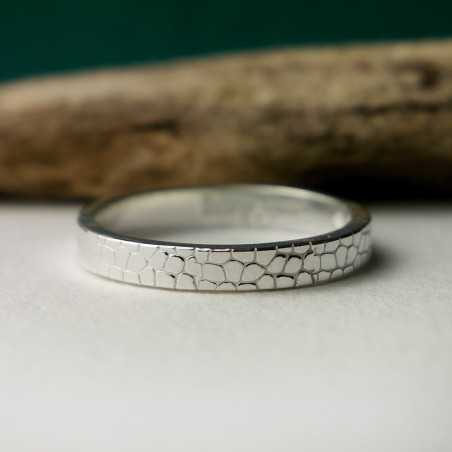 Bague 3 mm Ecailles en argent 925 recyclé pour femme et pour homme