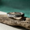 3mm Patinated Scale Ring in Recycled 925 Sterling Silver for Women and Men