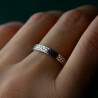 3 mm patinierter Schuppenring aus recyceltem 925er Sterlingsilber für Damen und Herren