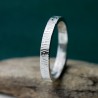 Bague 3 mm Ecorce en argent 925 recyclé pour femme et pour homme