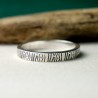 Bague 3 mm Ecorce patinée en argent 925 recyclé pour femme et pour homme
