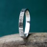 Bague 3 mm Ecorce patinée en argent 925 recyclé pour femme et pour homme