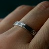 3mm Patinated Bark Ring in Recycled 925 Sterling Silver for Women and Men