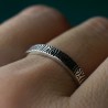 Bague 3 mm Ecorce patinée en argent 925 recyclé pour femme et pour homme