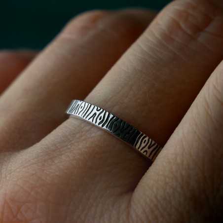 3 mm patinierter Rindenring aus recyceltem 925er Sterlingsilber für Damen und Herren