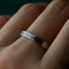 Bague 3 mm Ecorce patinée en argent 925 recyclé pour femme et pour homme