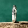 Bague 3 mm motif Bois en argent 925 recyclé pour femme et pour homme