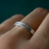 Bague 3 mm motif Bois en argent 925 recyclé pour femme et pour homme