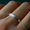 Bague 3 mm motif Bois en argent 925 recyclé pour femme et pour homme