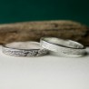 Bague 3 mm motif Bois en argent 925 recyclé pour femme et pour homme