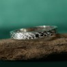 Bague 3 mm motif Givré en argent 925 recyclé pour femme et pour homme