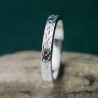 Bague 3 mm motif Givré en argent 925 recyclé pour femme et pour homme