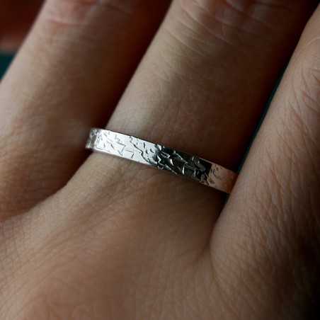 3 mm Ring mit mattiertem Muster aus recyceltem 925er Sterlingsilber für Damen und Herren