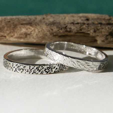 3 mm schmaler Ring mit mattierter Patina aus recyceltem 925er Sterlingsilber für Damen und Herren