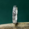 3 mm schmaler Ring mit mattierter Patina aus recyceltem 925er Sterlingsilber für Damen und Herren
