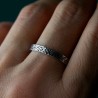 3 mm schmaler Ring mit mattierter Patina aus recyceltem 925er Sterlingsilber für Damen und Herren