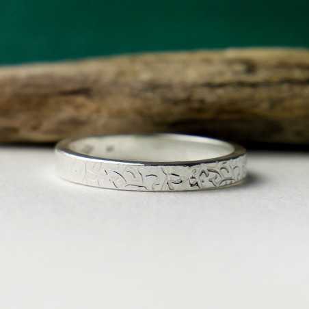 3mm Lichen Ring in Recycled 925 Sterling Silver for Women and Men
