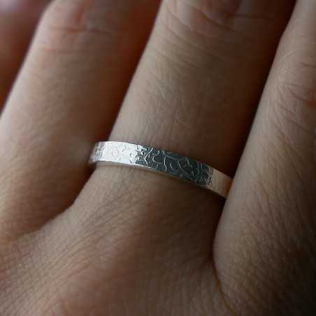3mm Lichen Ring in Recycled 925 Sterling Silver for Women and Men