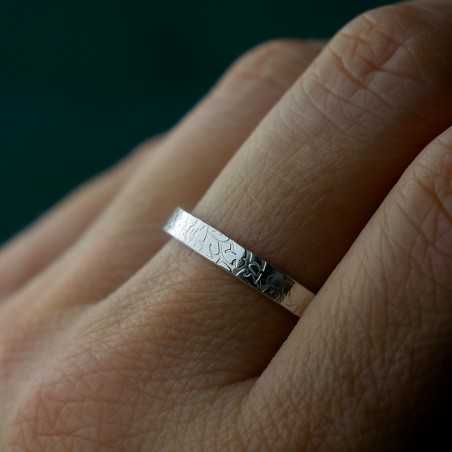 3mm Lichen Ring in Recycled 925 Sterling Silver for Women and Men