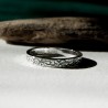 Bague 3 mm Lichen patiné en argent 925 recyclé pour femme et pour homme