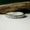 Bague 3 mm Lichen patiné en argent 925 recyclé pour femme et pour homme