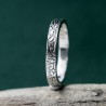 Bague 3 mm Lichen patiné en argent 925 recyclé pour femme et pour homme