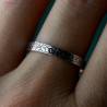 Bague 3 mm Lichen patiné en argent 925 recyclé pour femme et pour homme