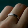 Bague 3 mm Lichen patiné en argent 925 recyclé pour femme et pour homme