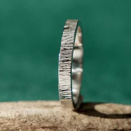 Bague 3 mm Bruine en argent 925 recyclé pour femme et pour homme