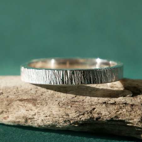 Bague 3 mm Bruine en argent 925 recyclé pour femme et pour homme