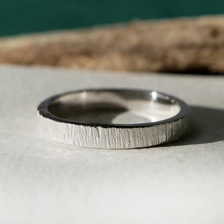 Bague 3 mm Bruine en argent 925 recyclé pour femme et pour homme