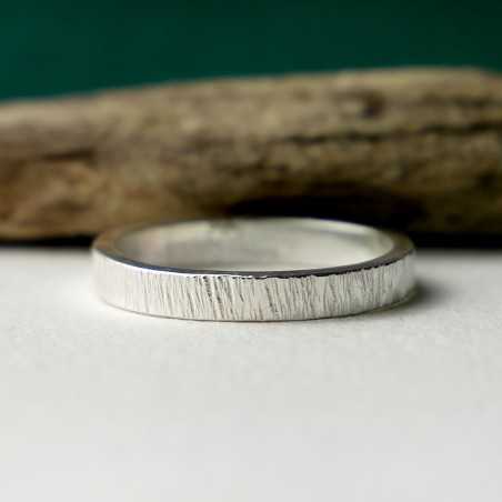 Bague 3 mm Bruine en argent 925 recyclé pour femme et pour homme