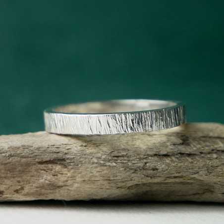 Bague 3 mm Bruine en argent 925 recyclé pour femme et pour homme