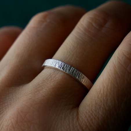 Bague 3 mm Bruine en argent 925 recyclé pour femme et pour homme