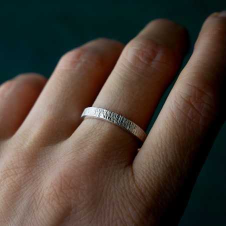Bague 3 mm Bruine en argent 925 recyclé pour femme et pour homme