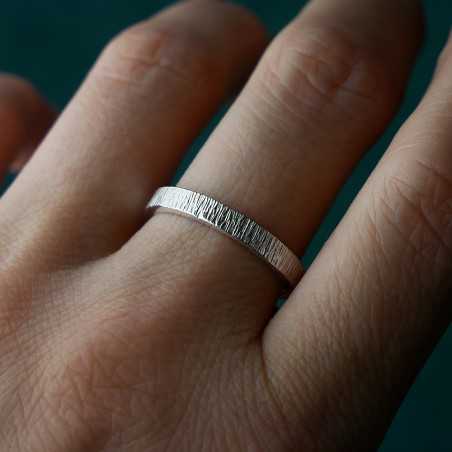 Bague 3 mm Bruine en argent 925 recyclé pour femme et pour homme