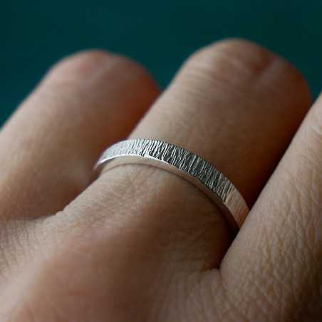 Bague 3 mm Bruine en argent 925 recyclé pour femme et pour homme