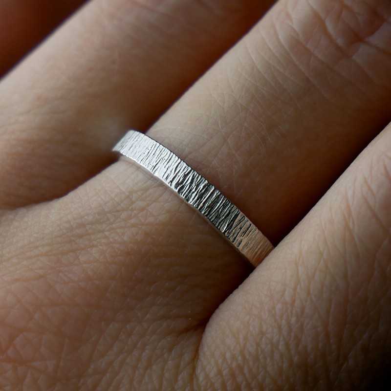 Bague 3 mm Bruine en argent 925 recyclé pour femme et pour homme