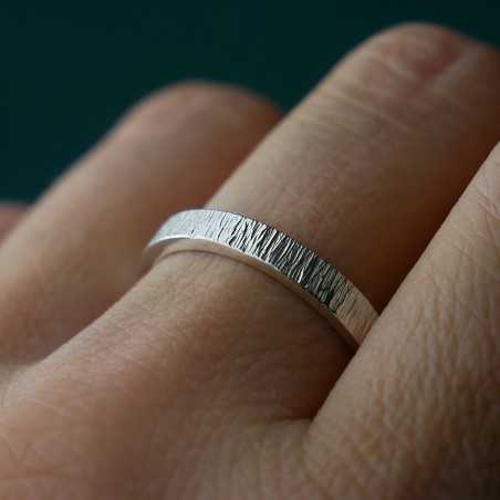 Bague 3 mm Bruine en argent 925 recyclé pour femme et pour homme
