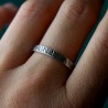 Bague 3 mm Bruine patinée en argent 925 recyclé pour femme et pour homme