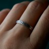 3 mm Nieselregenring aus patinierter recyceltem 925er Sterlingsilber für Damen und Herren
